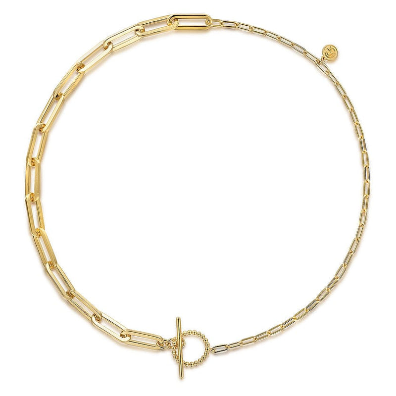 14K Yellow Gold Chain Necklace with Bujukan Toggle - NK7193Y4JJJ-Gabriel & Co.-Renee Taylor Gallery