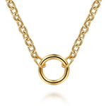 14K Yellow Gold Chain Necklace with Single Circle Station * - NK7975Y4JJJ-Gabriel & Co.-Renee Taylor Gallery