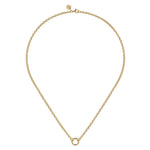 14K Yellow Gold Chain Necklace with Single Circle Station * - NK7975Y4JJJ-Gabriel & Co.-Renee Taylor Gallery