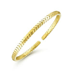 14K Yellow Gold Chevron Split Bangle - BG4391-62Y4JJJ-Gabriel & Co.-Renee Taylor Gallery