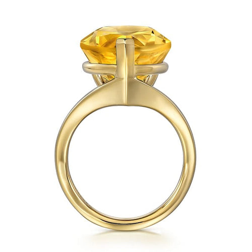 14K Yellow Gold Citrine Pear Ladies Ring - LR52522Y4JCT-Gabriel & Co.-Renee Taylor Gallery