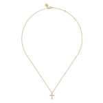 14K Yellow Gold Cross Necklace 12mm – NK7670Y4JJJ-Gabriel & Co.-Renee Taylor Gallery