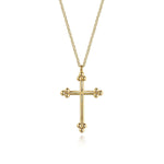 14K Yellow Gold Cross Necklace 24mm – NK7668Y4JJJ-Gabriel & Co.-Renee Taylor Gallery