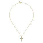 14K Yellow Gold Cross Necklace 24mm – NK7668Y4JJJ-Gabriel & Co.-Renee Taylor Gallery