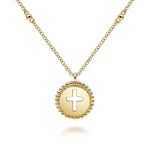 14K Yellow Gold Cross Pendant Necklace – NK6490Y4JJJ-Gabriel & Co.-Renee Taylor Gallery