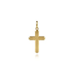 14K Yellow Gold Cross Pendant with Vertical Brush - PCM20040Y4JJJ-Gabriel & Co.-Renee Taylor Gallery