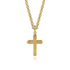 14K Yellow Gold Cross Pendant with Vertical Brush - PCM20040Y4JJJ-Gabriel & Co.-Renee Taylor Gallery