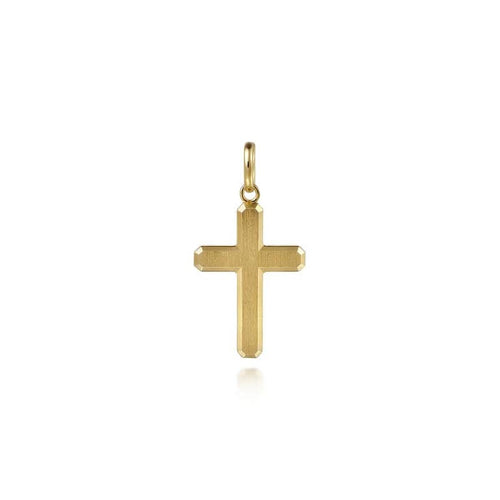 14K Yellow Gold Cross Pendant - PCM20040Y4JJJ-Gabriel & Co.-Renee Taylor Gallery