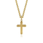 14K Yellow Gold Cross Pendant - PCM20040Y4JJJ-Gabriel & Co.-Renee Taylor Gallery