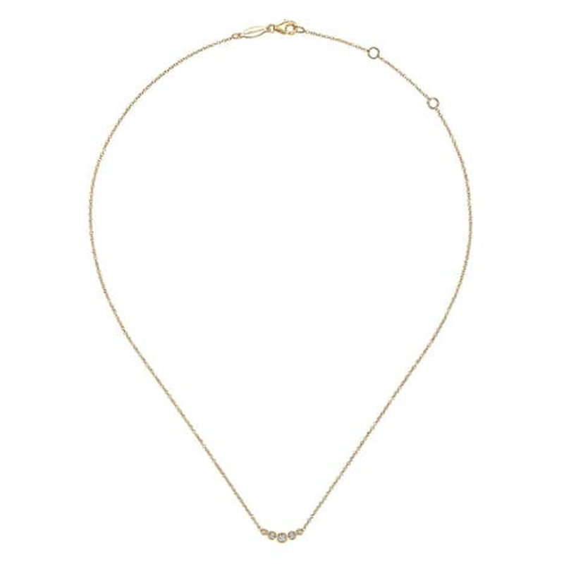 14K Yellow Gold Curved Diamond Bar Necklace - NK5424Y45JJ-Gabriel & Co.-Renee Taylor Gallery