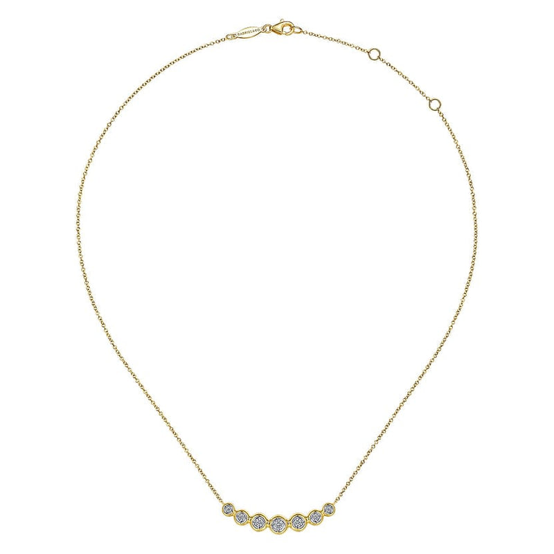 14K Yellow Gold Curved Diamond Bar Necklace - NK7001Y45JJ-Gabriel & Co.-Renee Taylor Gallery