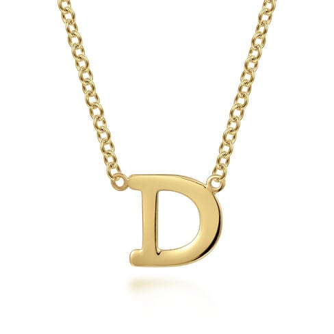 14K Gold D Initial Necklace - NK6928D-Y4JJJ-Gabriel & Co.-Renee Taylor Gallery