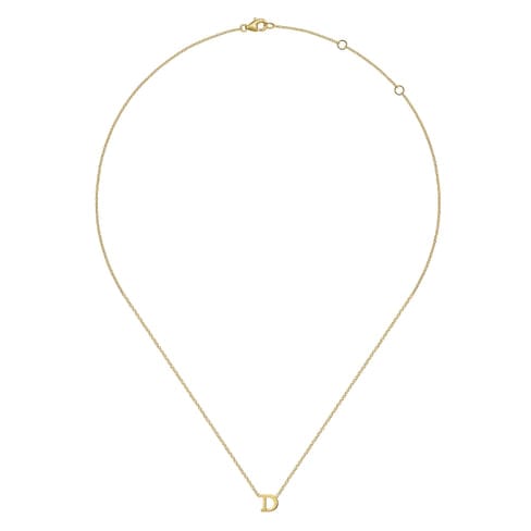 14K Gold D Initial Necklace - NK6928D-Y4JJJ-Gabriel & Co.-Renee Taylor Gallery