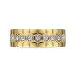 14K Yellow Gold Diamond Band with Hexagon Pattern - LR52180Y45JJ-Gabriel & Co.-Renee Taylor Gallery