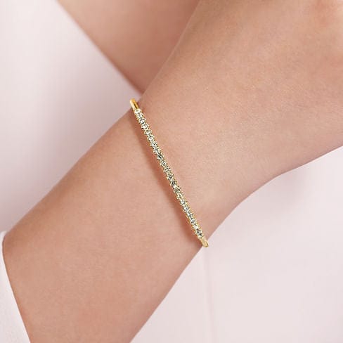 14K Yellow Gold Diamond Bangle - BG3975-62Y45JJ-Gabriel & Co.-Renee Taylor Gallery