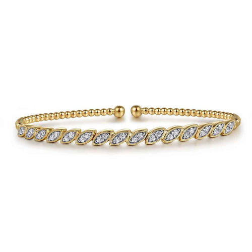 14K Yellow Gold Diamond Bangle Bujukan Collection - BG4336-57Y45JJ-Gabriel & Co.-Renee Taylor Gallery