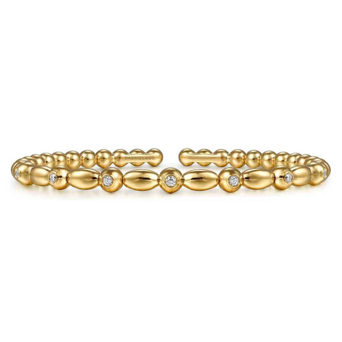 14K Yellow Gold Diamond Bangle Bujukan Collection - BG5088-57Y45JJ-Gabriel & Co.-Renee Taylor Gallery
