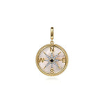 14K Yellow Gold Diamond Blue Sapphire Compass Medallion Pendant - PT6598Y45MC-Gabriel & Co.-Renee Taylor Gallery