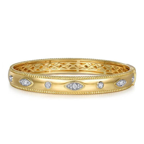 14K Yellow Gold Diamond Bujukan Bangle - BG4913-65Y45JJ-Gabriel & Co.-Renee Taylor Gallery