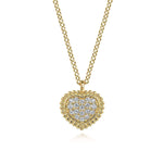14K Yellow Gold Diamond Bujukan Heart Necklace - NK7440Y45JJ-Gabriel & Co.-Renee Taylor Gallery
