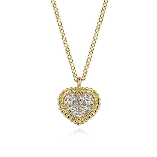 14K Yellow Gold Diamond Bujukan Heart Necklace - NK7440Y45JJ-Gabriel & Co.-Renee Taylor Gallery