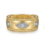 14K Yellow Gold Diamond Bujukan Wide Band Ladies Ring – LR52560Y45JJ-Gabriel & Co.-Renee Taylor Gallery