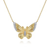 14K Yellow Gold Diamond Butterfly Pendant Necklace - NK7938Y45JJ-Gabriel & Co.-Renee Taylor Gallery