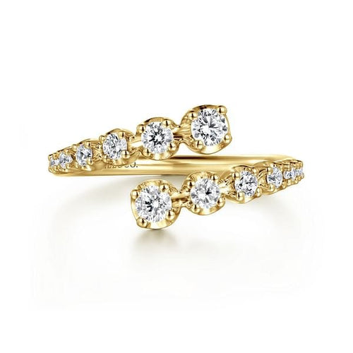 14K Yellow Gold Diamond Bypass Ring - LR52422Y45JJ-Gabriel & Co.-Renee Taylor Gallery