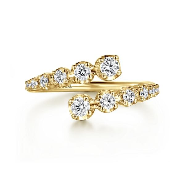 14K Yellow Gold Diamond Bypass Ring - LR52422Y45JJ-Gabriel & Co.-Renee Taylor Gallery