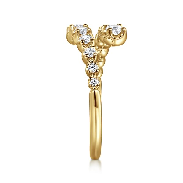 14K Yellow Gold Diamond Bypass Ring - LR52422Y45JJ-Gabriel & Co.-Renee Taylor Gallery
