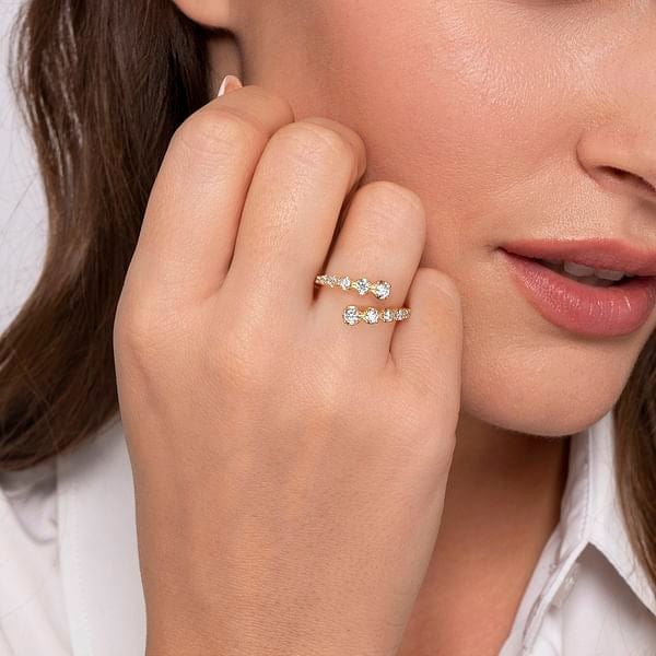 14K Yellow Gold Diamond Bypass Ring - LR52422Y45JJ-Gabriel & Co.-Renee Taylor Gallery