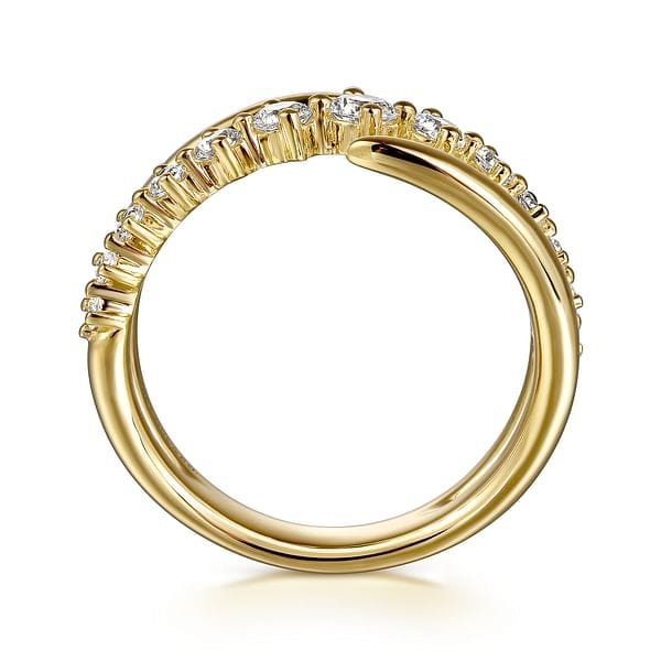 14K Yellow Gold Diamond Bypass Ring - LR52723Y45JJ-Gabriel & Co.-Renee Taylor Gallery