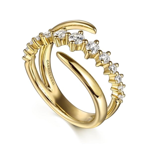 14K Yellow Gold Diamond Bypass Ring - LR52723Y45JJ-Gabriel & Co.-Renee Taylor Gallery