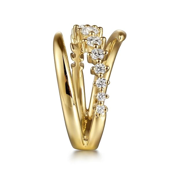 14K Yellow Gold Diamond Bypass Ring - LR52723Y45JJ-Gabriel & Co.-Renee Taylor Gallery