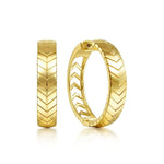 14K Yellow Gold Chevron Earrings - EG14073Y4JJJ-Gabriel & Co.-Renee Taylor Gallery