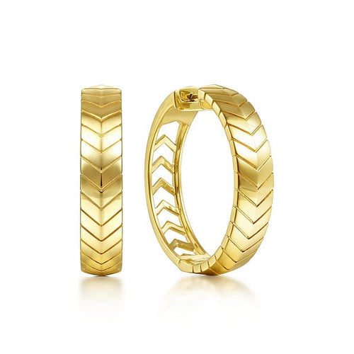 14K Yellow Gold Chevron Earrings - EG14073Y4JJJ-Gabriel & Co.-Renee Taylor Gallery