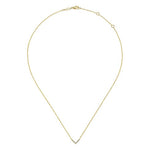 14K Yellow Gold V Shaped Diamond Bar Necklace - NK5423Y45JJ-Gabriel & Co.-Renee Taylor Gallery