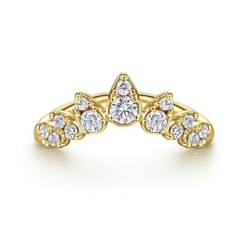 14K Yellow Gold Diamond Chevron Ring - LR52192Y45JJ-Gabriel & Co.-Renee Taylor Gallery