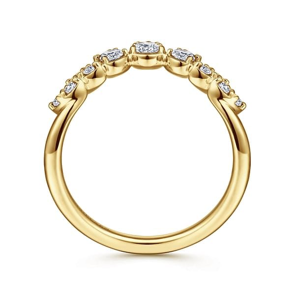 14K Yellow Gold Diamond Chevron Ring - LR52192Y45JJ-Gabriel & Co.-Renee Taylor Gallery