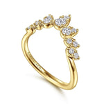 14K Yellow Gold Diamond Chevron Ring - LR52192Y45JJ-Gabriel & Co.-Renee Taylor Gallery