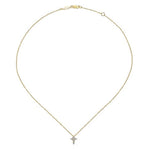 14K Yellow Gold Diamond Cross Pendant Necklace - NK1370Y45JJ-Gabriel & Co.-Renee Taylor Gallery