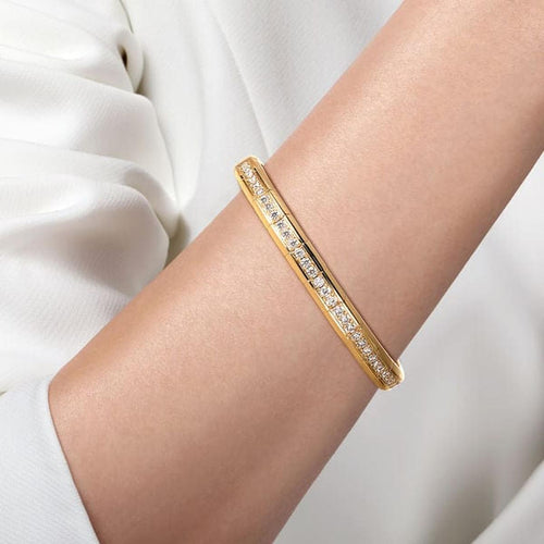 14K Yellow Gold Diamond Cuff Bangle Contemporary Collection – BG4939-62Y45JJ-Gabriel & Co.-Renee Taylor Gallery