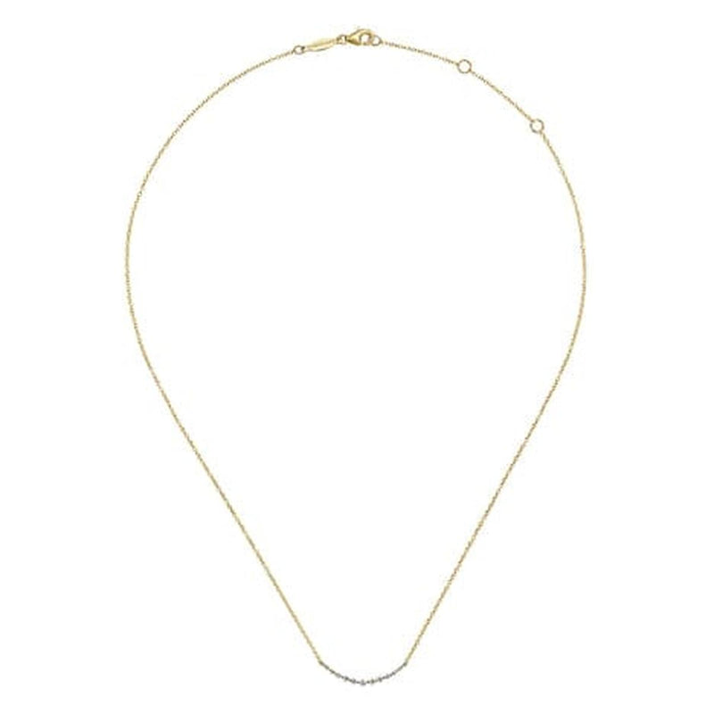 14K Yellow Gold Diamond Curved Bar Necklace - NK4942Y45JJ-Gabriel & Co.-Renee Taylor Gallery