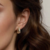 14K Yellow Gold Diamond Cut Huggie Earrings - EG15197Y4JJJ-Gabriel & Co.-Renee Taylor Gallery