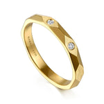 14K Yellow Gold Diamond Cut Stackable Ring - LR52875Y45JJ-Gabriel & Co.-Renee Taylor Gallery
