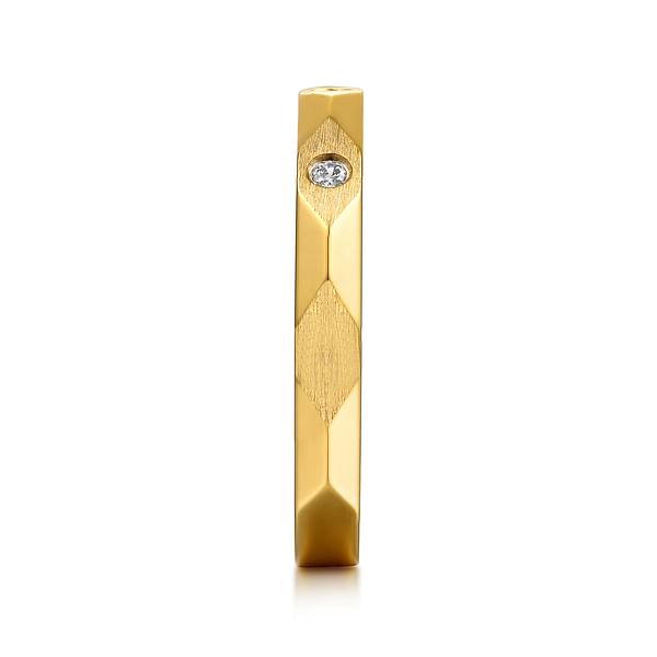 14K Yellow Gold Diamond Cut Stackable Ring - LR52875Y45JJ-Gabriel & Co.-Renee Taylor Gallery