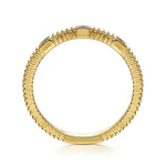 14K Yellow Gold Diamond Cut Stackable Ring - LR52880Y45JJ-Gabriel & Co.-Renee Taylor Gallery