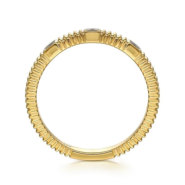 14K Yellow Gold Diamond Cut Stackable Ring - LR52880Y45JJ-Gabriel & Co.-Renee Taylor Gallery