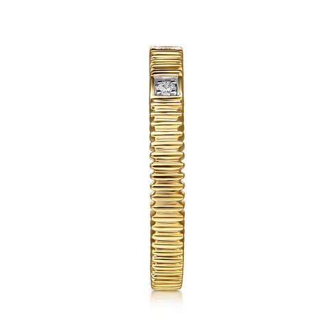 14K Yellow Gold Diamond Cut Stackable Ring - LR52880Y45JJ-Gabriel & Co.-Renee Taylor Gallery