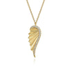 14K Yellow Gold Diamond Cut Wing Shape Pendant Necklace - NK7570Y45JJ-Gabriel & Co.-Renee Taylor Gallery